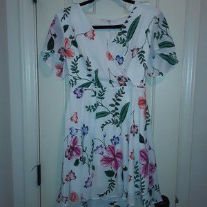 White, floral Express dress.